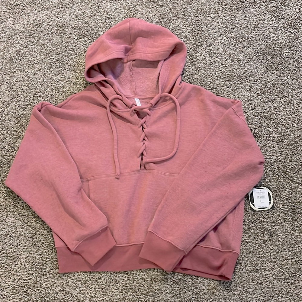 NWT- Free People hoodie -large- Ringsize Red